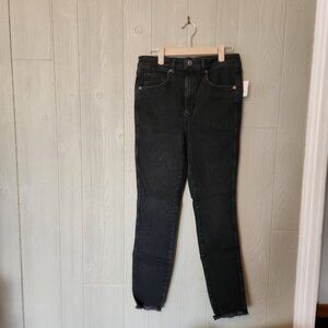 Free People Raw High-Rise Jegging Washed Black Size 30 NWT